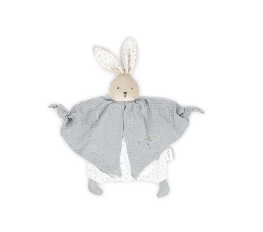  petits pas baby comforter rabbit grey coton bio 25 cm 